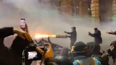 Пулемет-фейерверк и коктейли Молотова: митинг в Грузии перерос в беспорядки